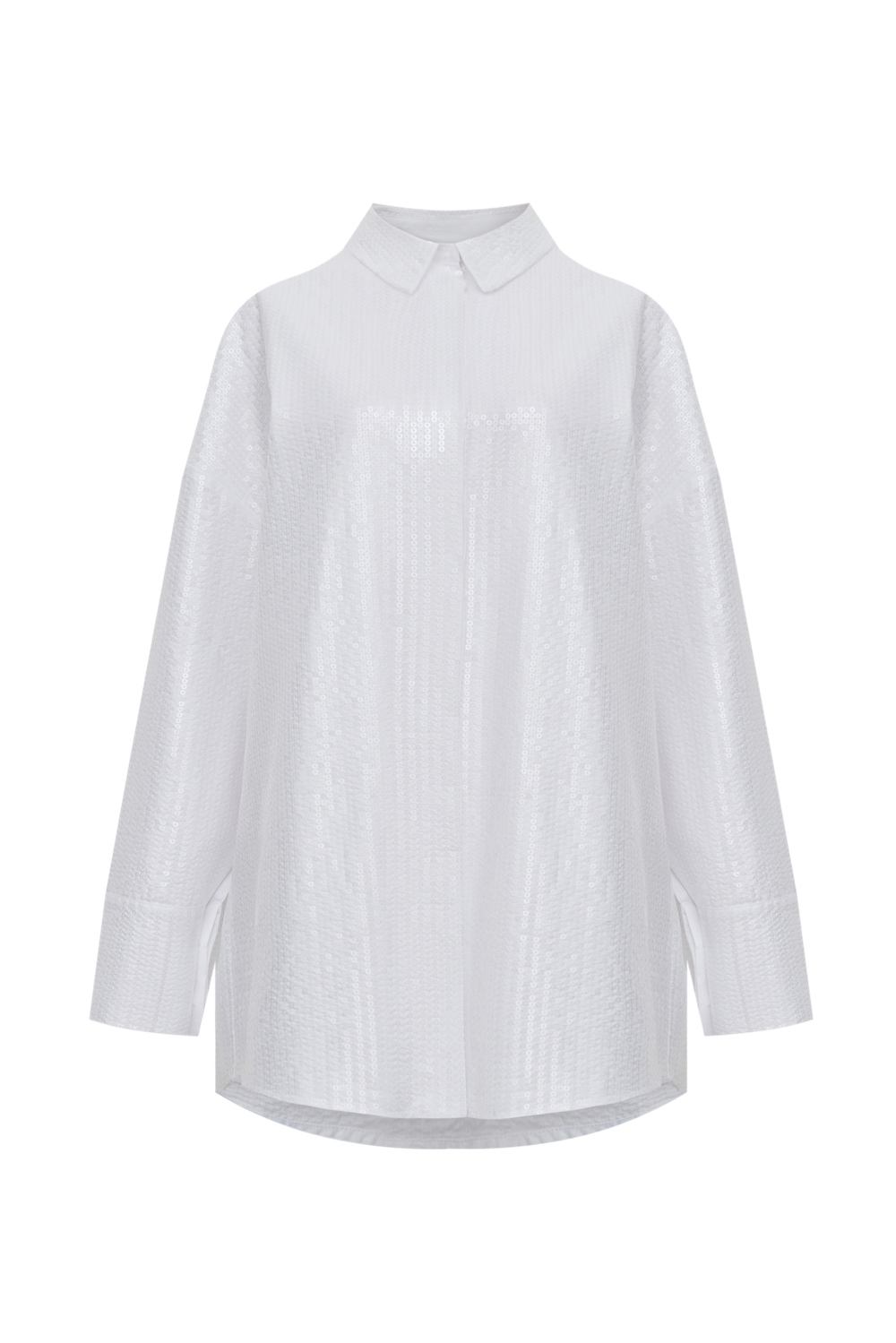 Рубашка с пайетками (Office Queen), белая