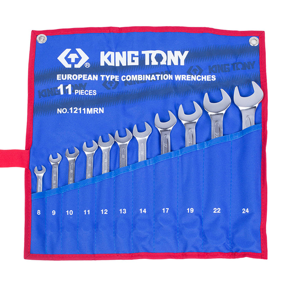 KING TONY (1211MRN) Набор комбинированных ключей, 8-24 мм, 11 предметов