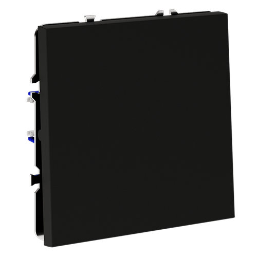 Перекрестный переключатель встраиваемый VOLTUM S70 одноклавишный 10А, (черный матовый)