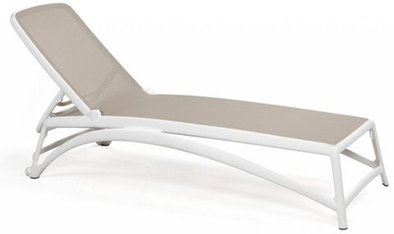 Шезлонг-лежак пластиковый Nardi Atlantico, белый, тортора