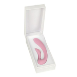 Розовый вибромассажер 18см с гибким клиторальным отростком Adrien Lastic G-Wave