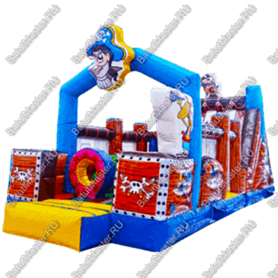 Коммерческий надувной батут "Полоса препятствий пиратская"