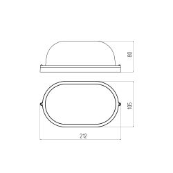 Светильник ЭРА НБП 04-60-001 Акватермо алюминий/стекло IP54 E27 max 60Вт 212х105 овал белый
