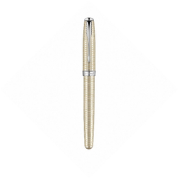 Ручка-роллер Parker Sonnet`10 Cisele Decal T535, (серебро 925 пробы)  цвет: Silver CT GB, перо: F, цвет чернил: black, в подарочной упаковке