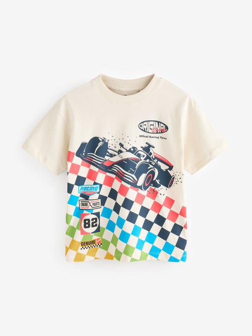 Футболка для мальчика Next E45-241, 3 шт., Синий, Черный, Молочный