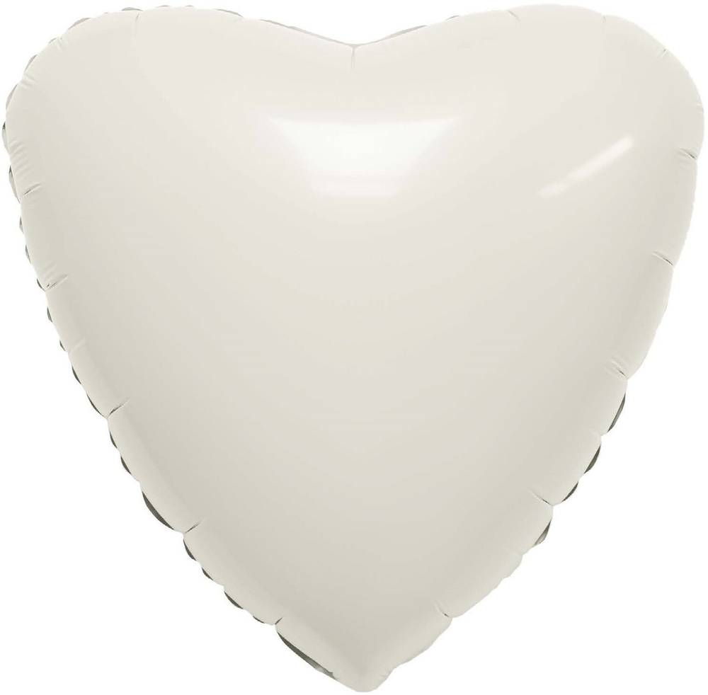 Р 18" Сердце сатин Пудра слоновая кость 40 см.