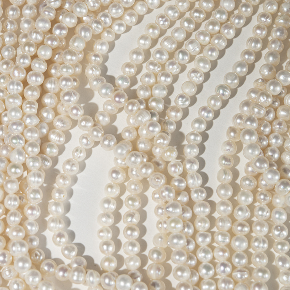Жемчуг культивированный округлый, белый, 5мм