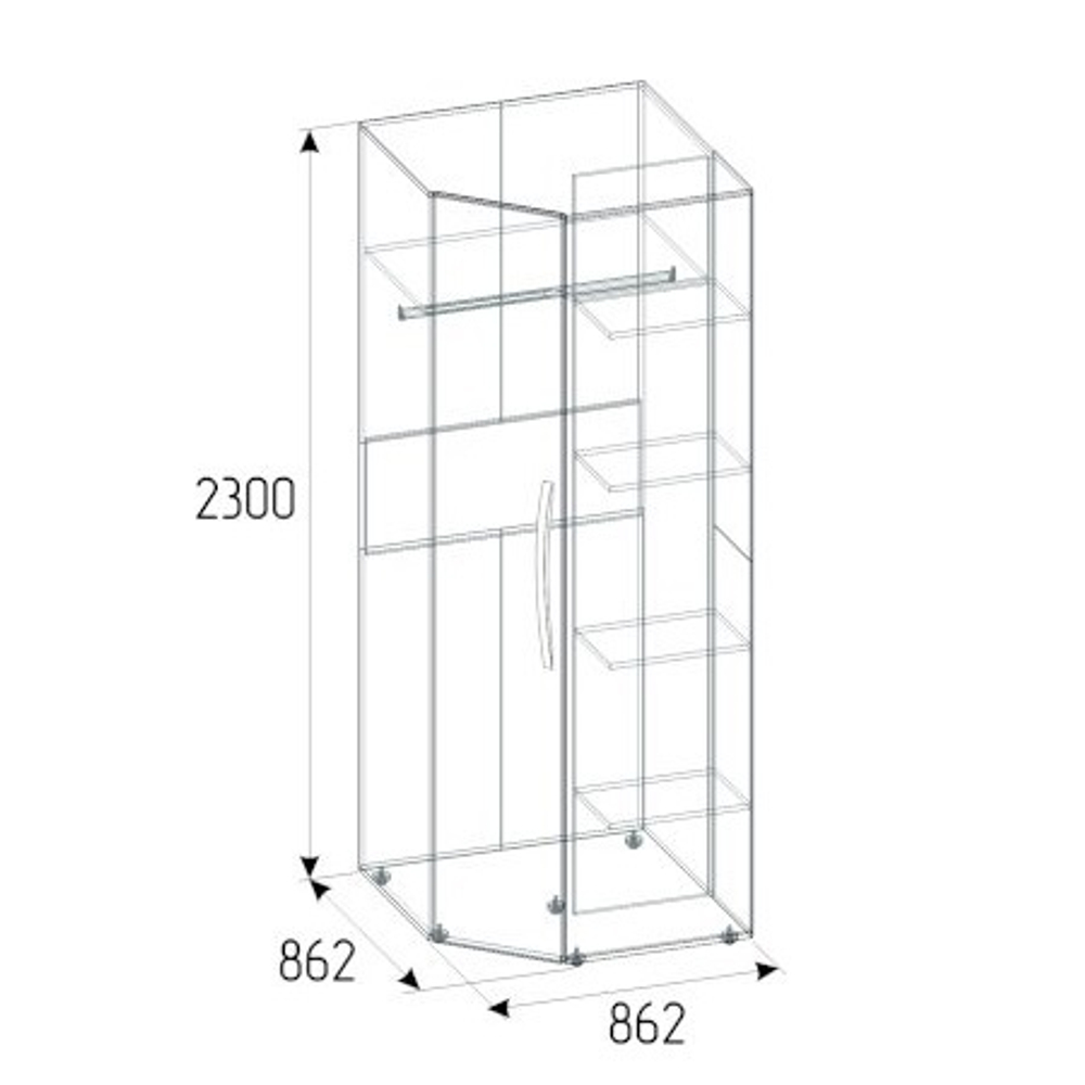 Шкаф угловой Nature 156 гаскон