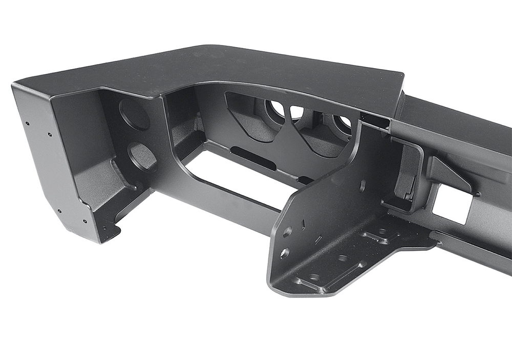 Бампер силовой задний Jeep Wrangler JK 2007-2018 с квадратом под фаркоп и фонарями, стандарт