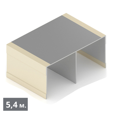 ЭКО Направляющая верхняя двухполозная (5,40 м) сатин молочный (ПВХ) (AE0492) Aristo (Под Заказ)