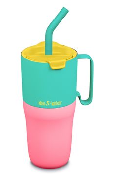 Термостакан Klean Kanteen Rise Tumbler 26oz Straw Lid (770 мл) Turquoise Kaleidoscope
