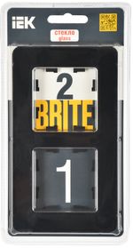 BRITE Рамка 2-местная РУ-2-2-Бр стекло черный RE IEK