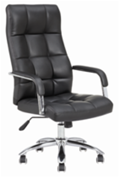 Кресло офисное Норден / Римини / хром / черная экокожа