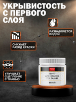 Комбо набор красок по ткани (белая, красная, грунт белый) 20 мл