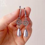 LEFIREL' Серьги серебряные женские "Даилина" с жемчугом Swarovski / ювелирные украшения из родированного серебра 925