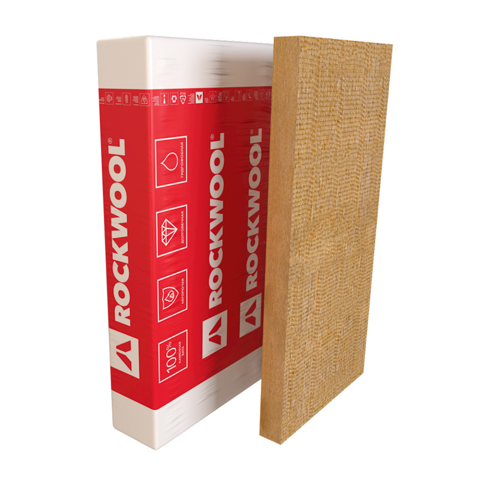 Базальтовая вата Rockwool Фасад Баттс Экстра 1000х600х50 мм 4 шт (130 кг/м3; 0,12 м3; 2,4 м2)