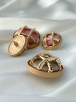 Пуговицы серо-бежевые бархатные