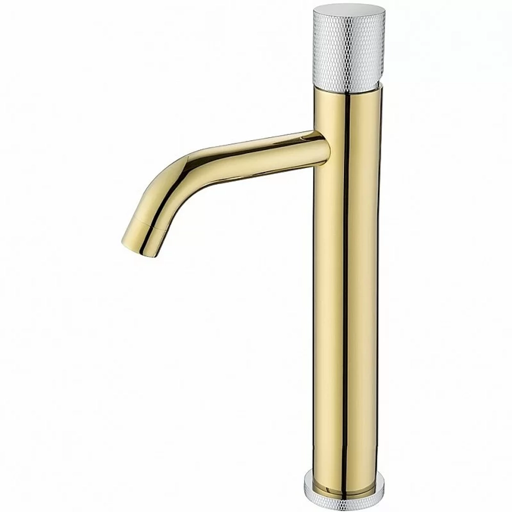 Смеситель для раковины Boheme Stick 122-GCR.2 золото/ручка хром