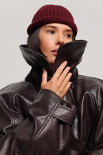 Куртка реглан из экокожи