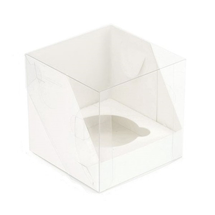 Коробка для 1 капкейка с пластиковой крышкой 10*10*10 см