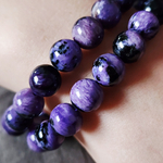 Чароит натуральный, крупная бусина 9.8 - 9.9мм, яркий, штучно