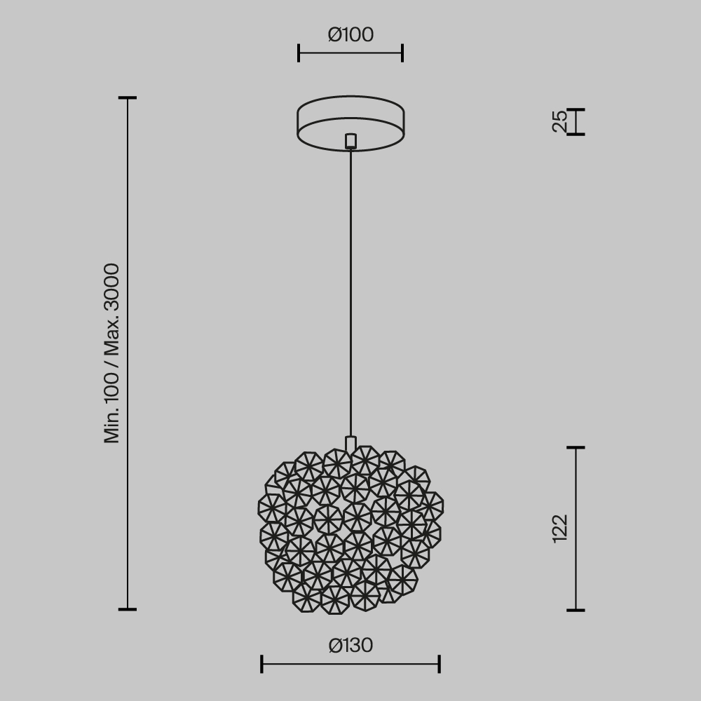 Подвесной светильник Maytoni MOD487PL-01BS