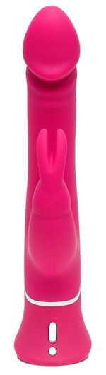 Розовый вибратор-кролик Realistic Dual Density Rechargeable Rabbit Vibrator - 25,5 см. (Цвет: розовый)