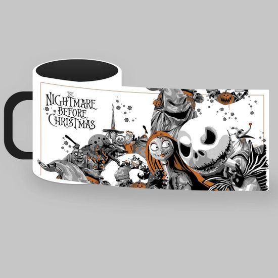 Кружка керамическая объем 330мл, Кошмар перед Рождеством Главные герои, (белая)