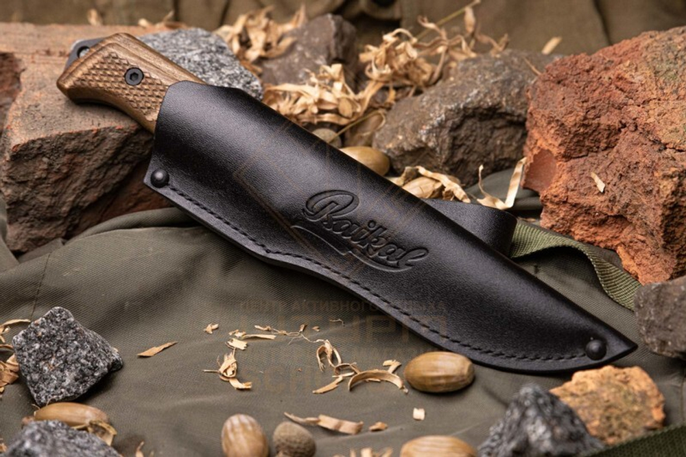 Нож Kizlyar Supreme Baikal D2 дерево, Wood/Black
