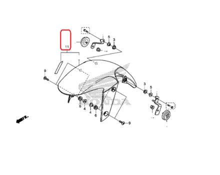 61110-MJE-D10ZH. FENDER SET, FR. (WL) *TYPE5*. Front fender Honda CBR650, CB650 2014-2016