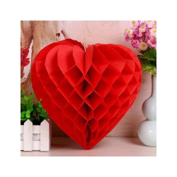Фигуры бумажные Сердца красные 3шт
