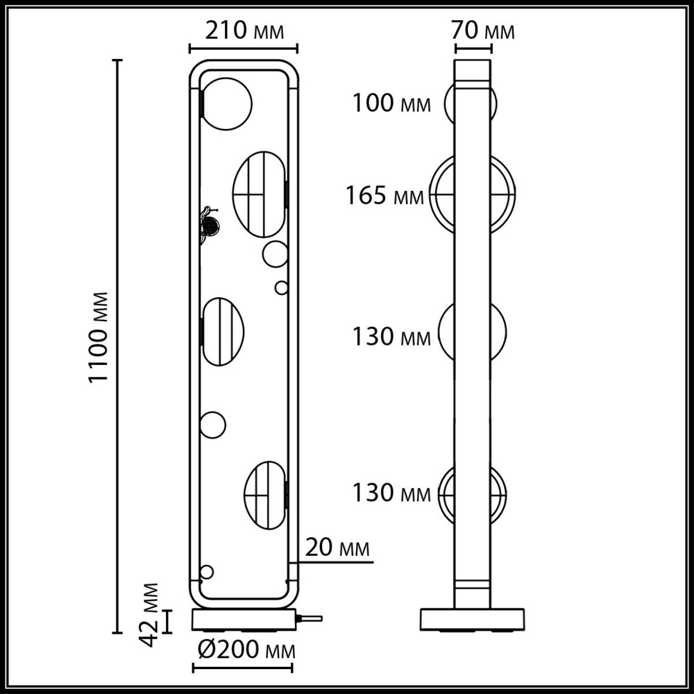 5434/4FB ODL_EX Ландшафтный светильник 110см IP54 G9 4*15W NATURE