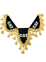 Вымпел тройной CAT (экокожа, черный с золотыми кисточками)