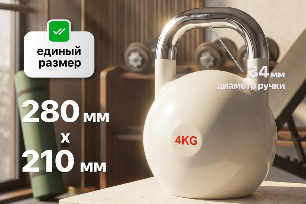 Гиря соревновательная 4 кг (модель: К-8) VictoryFit VF-KS040
