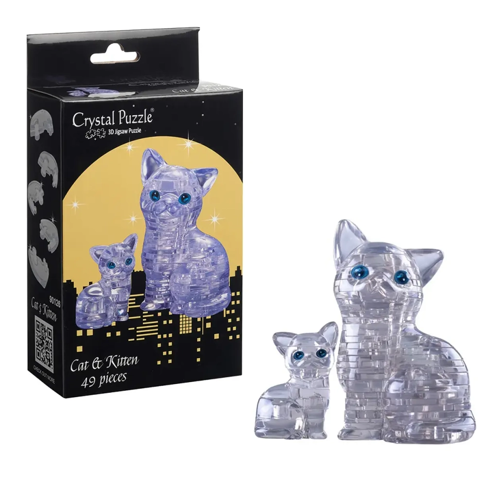 3D Crystal Pazzl Кошка серебристая арт 90126 (Китай)