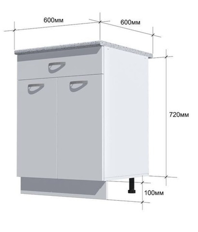 Тумба с ящиками и столешницей напольная