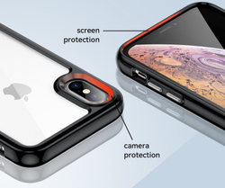 Чехол усиленный с боковыми рамками черного цвета для iPhone XS Max, мягкий отклик кнопок