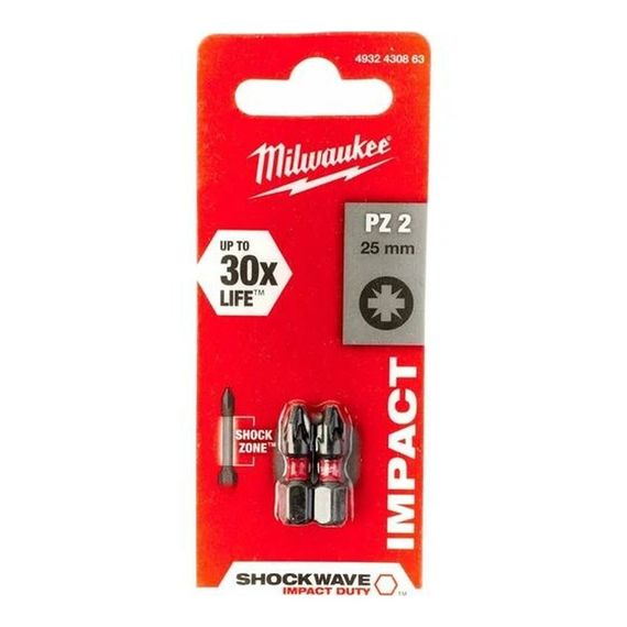 Насадка Milwaukee SHOCKWAVE PZ2 25мм (упак_2) 4932430863