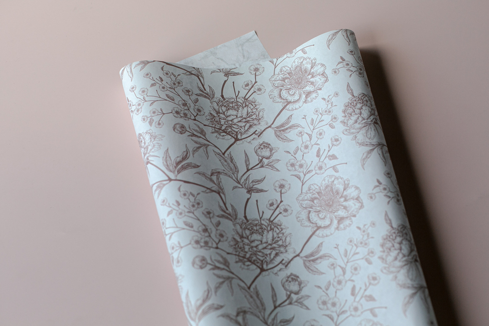 Бум-48 бумага (43х64 см) Цветы (red) (цена за упаковку 20 листов)