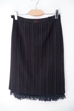 Юбка в полоску с кружевом 44 размер