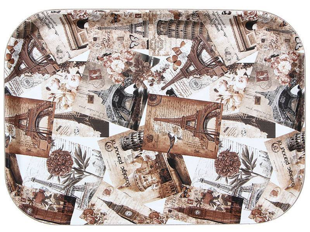 Поднос пластиковый прямоугольный 35*25см с антискользящим покрытием