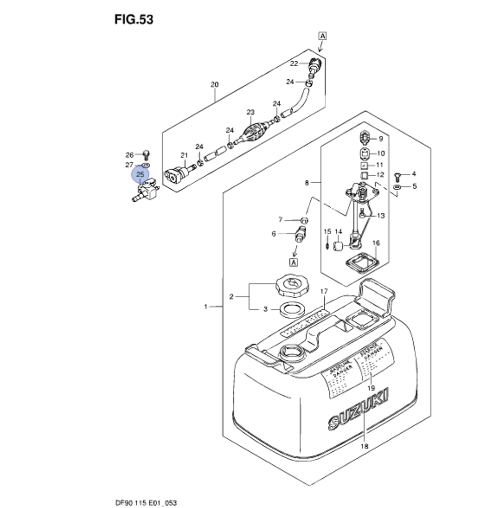 Коннектор Suzuki DF4-140; DT 4; 4,5; 5; 6; 40; 50