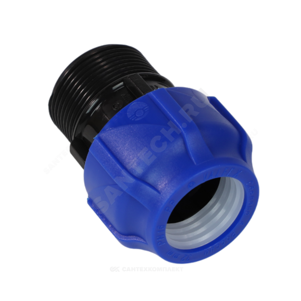 Муфта компрессионная ПЭ Дн 40х1" НР Ру16 VALFEX 121001140100