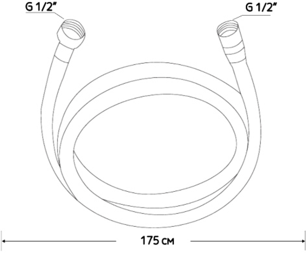 Душевой шланг STWORKI SH-001BK 175 см, матовый черный