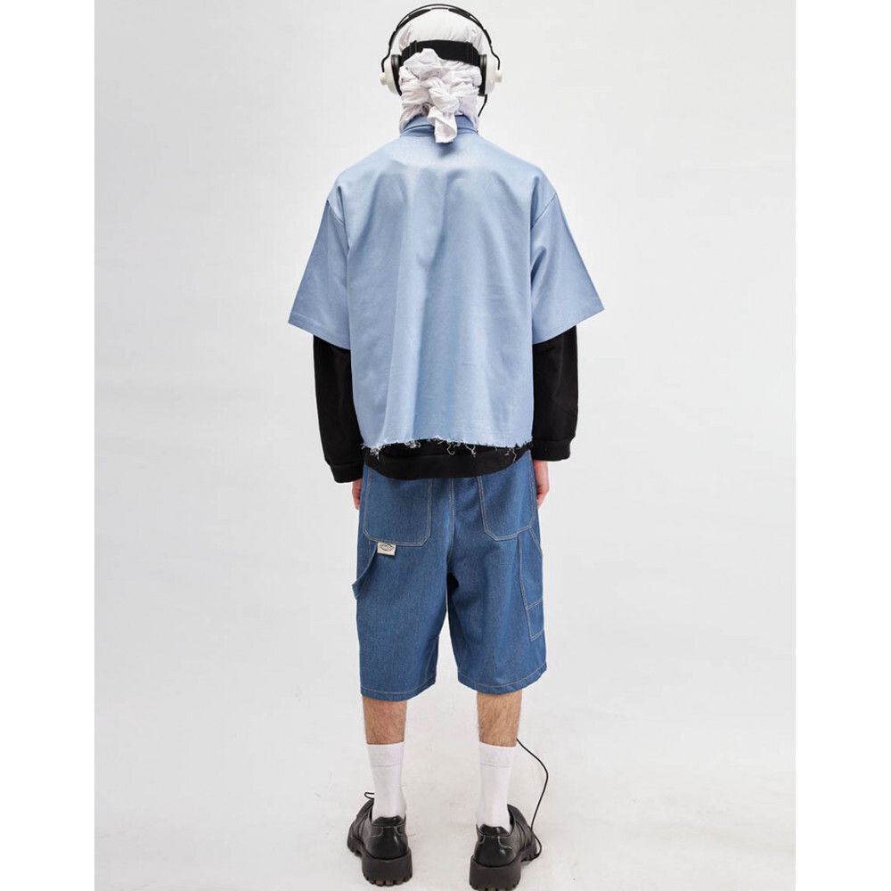 Рубашка SoWhat? Smile укороченная голубая