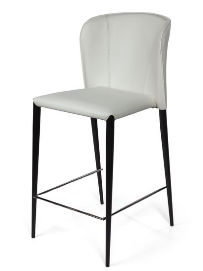 Стул полубарный Albert кожа цвет белый