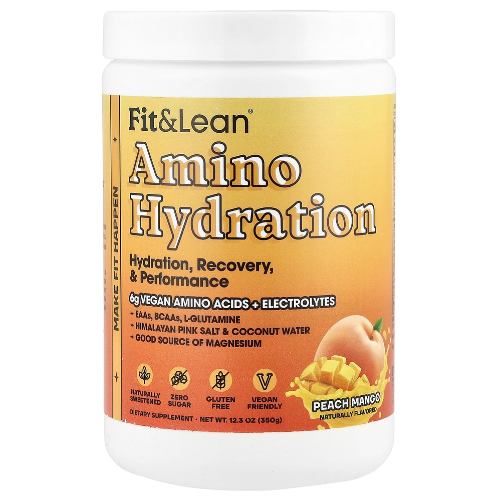 Fit & Lean, Amino Hydration, персик и манго, 350 г (12,3 унции)