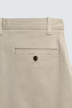 ZARA ШОРТЫ ЧИНОС REGULAR FIT, БЕЖЕВЫЙ