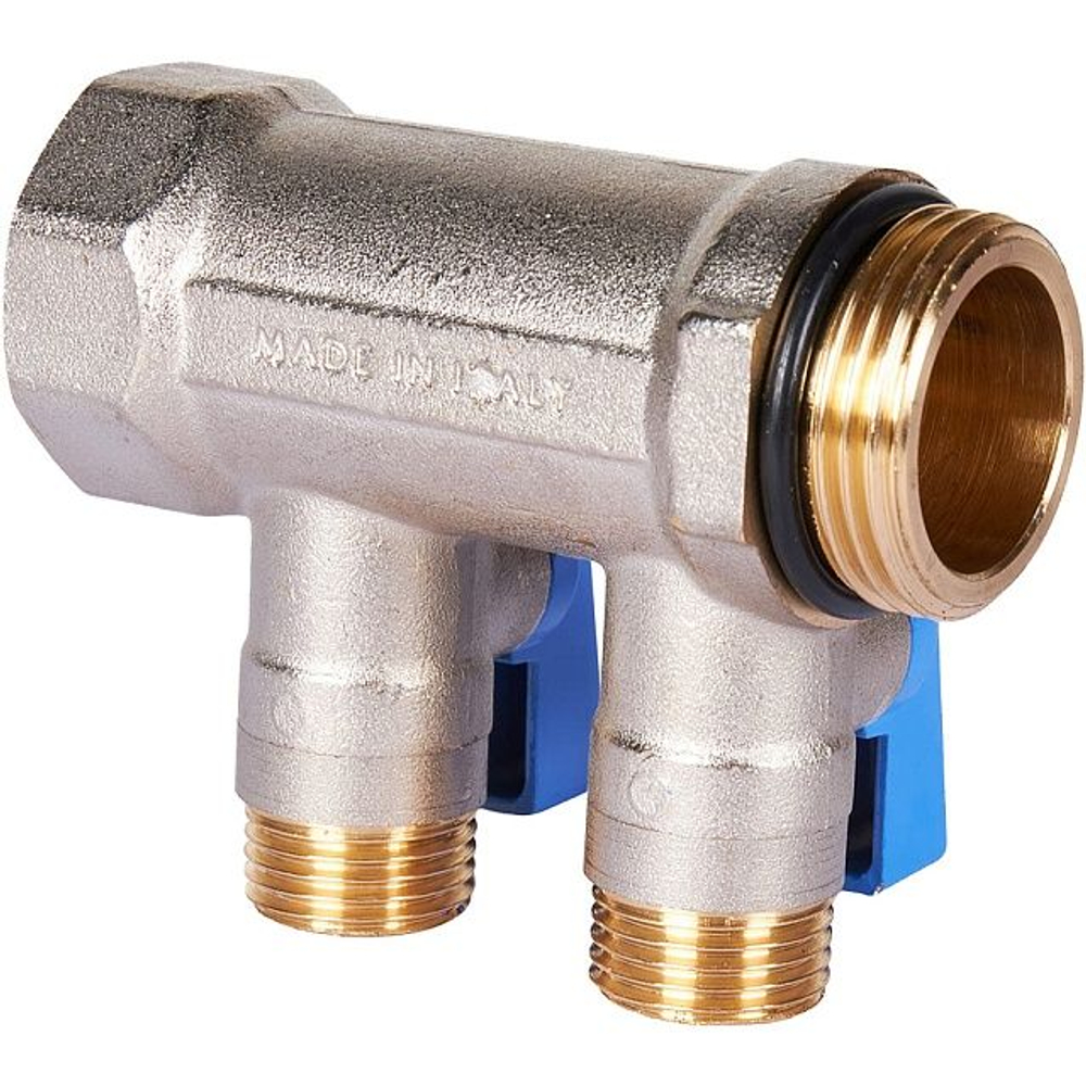 Коллектор отсекающий 1х1/2 2 выхода синий STOUT SMB-6211-011202