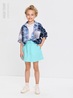 Мини юбка из футера с карманами